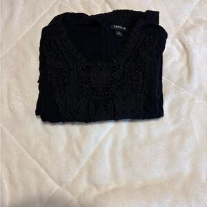 Torrid Elegant Black Embroidered Top#6